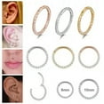 thumbnail image 5 of HOOUN 1PC Punk Zircon Nose Ring Septum Ring Nose Piercing Ring Ear Cartilage Earrings-silver-1.2x8mm, 5 of 9