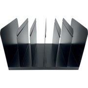 Huron Book and Magazine Rack, 6 Slot, Black Steel