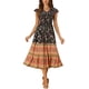 thumbnail image 1 of Vestido Boho Floral con Volantes y Mangas de Mariposa para Mujer Midi S Negro, 1 of 6