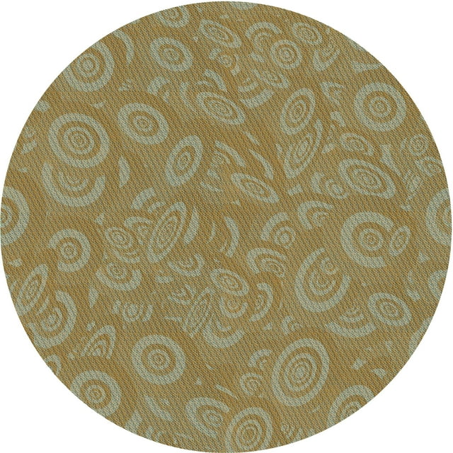 Ahgly Company Tapis Rond Lavable en Machine Intérieur Transitionnel Marron Clair, 8 Pieds Rond