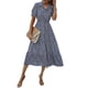 thumbnail image 5 of Txlixc Vestido de manga corta femenino con solapa impresa en flores Txlixc  moda, 5 of 9