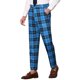 thumbnail image 4 of Pantalones de hombre INSPIRE CHIC de cuadros, corte regular, frente plano, elásticos, a rayas, 32 azul y negro, 4 of 7