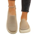 thumbnail image 5 of Miluxas Women Breathable Mesh Slip On Mules Closed Toe Backless Sneakers Lightweight Breathable Comfortable Walking Shoes Khaki 9(42), 5 of 9