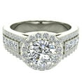 thumbnail image 5 of Round Brilliant Diamond Halo Engagement Rings for Women GIA certified 14K White Gold 1.90 carat, 5 of 6