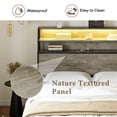 thumbnail image 7 of GUNAITO Queen Bed Frame with 2 Drawers Headboard Platform Bed Frame with LED Lights Charging Station Gray, 7 of 7
