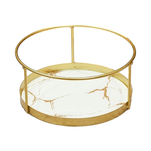 Estante de baño Organizador de cosméticos Soporte redondo para maquillaje de baño Organizador de tocador Blanco de una sola capa