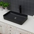 thumbnail image 2 of 24"X13.5" Black Ceramic Rectangular Vessel Bathroom Sink,Black Ceramic Bath Faucets Bathroom Vanities, 2 of 6