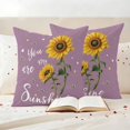 thumbnail image 3 of Violet Sunshine Sunflower Outdoor Waterproof Pillow Covers, Pastoral Bees Farmhouse Floral Decorative Square Throw Pillowcase Sofa Cushion Sham for Patio/Couch/Chair, 24"x24" 2 Pack, 3 of 8