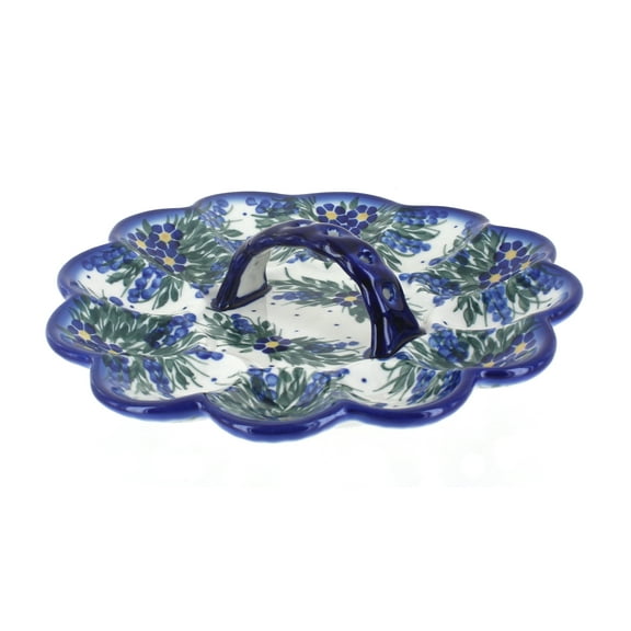 Blue Rose Polish Pottery Hyacinth Egg Plate