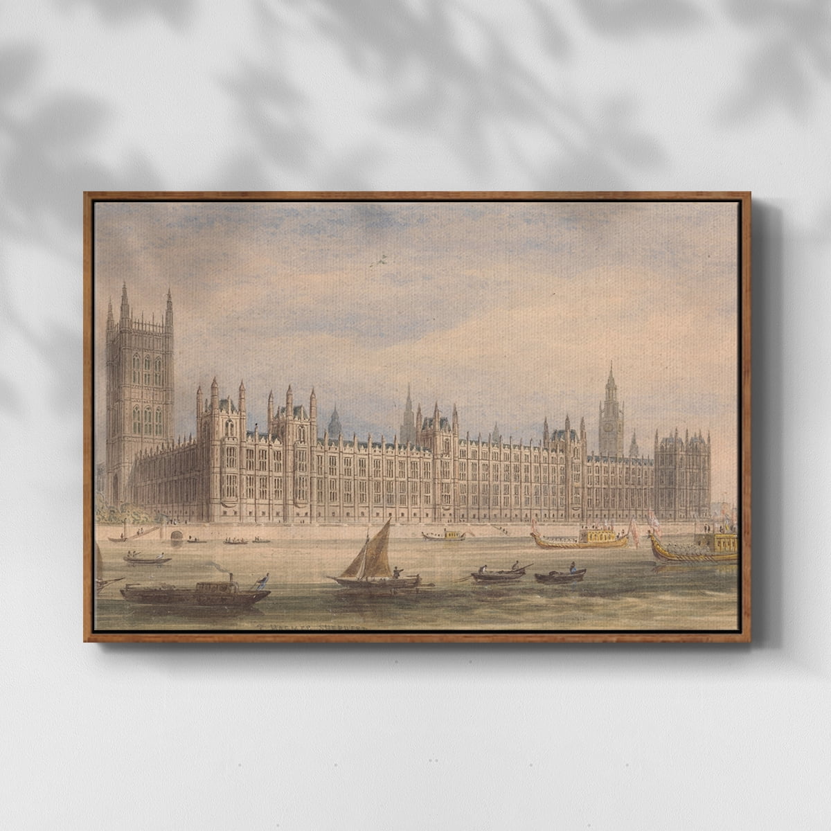 Vintage Landscape-CCCXCIII By Wexford Home Framed in Walnut Wood Gallery Wrapped Canvas 17 in. x 25 in.