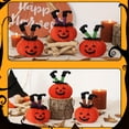 thumbnail image 2 of Halloween Cartoon Witches Leg Boot with Pumpkin Plush Figurine Figure Toy Table Centerpieces Ornament Holiday Decors, 2 of 8