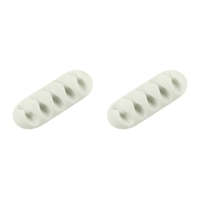 braveheart Silicone Cable Winder Desktop Management Clip Cable Holders Cable Organizer Good white 2Set