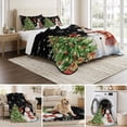 thumbnail image 6 of Quilts Twin Size Bedding Set, Christmas Snowman Lightweight Quilted Comforter, Black Cardinal Bird Xmas Snowflake Tree Soft Reversible Bedspread Coverlet with Pillow Covers for All Season, 68" x 86", 6 of 9