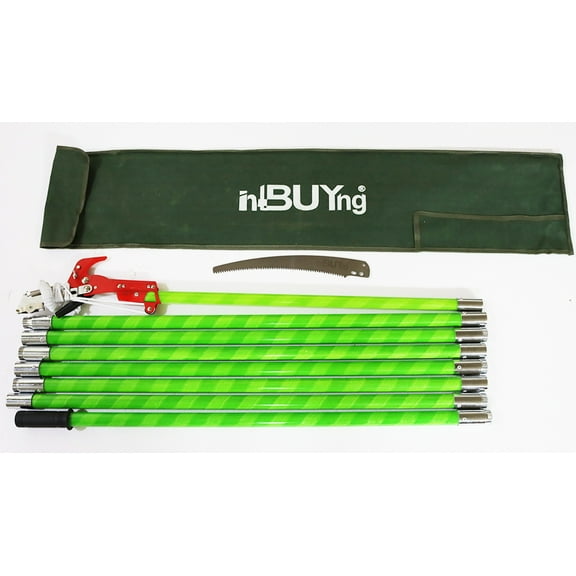 26 Feet Tree High Branch Shears Telescopic Epoxy Rod Stainless Steel Saw Head
