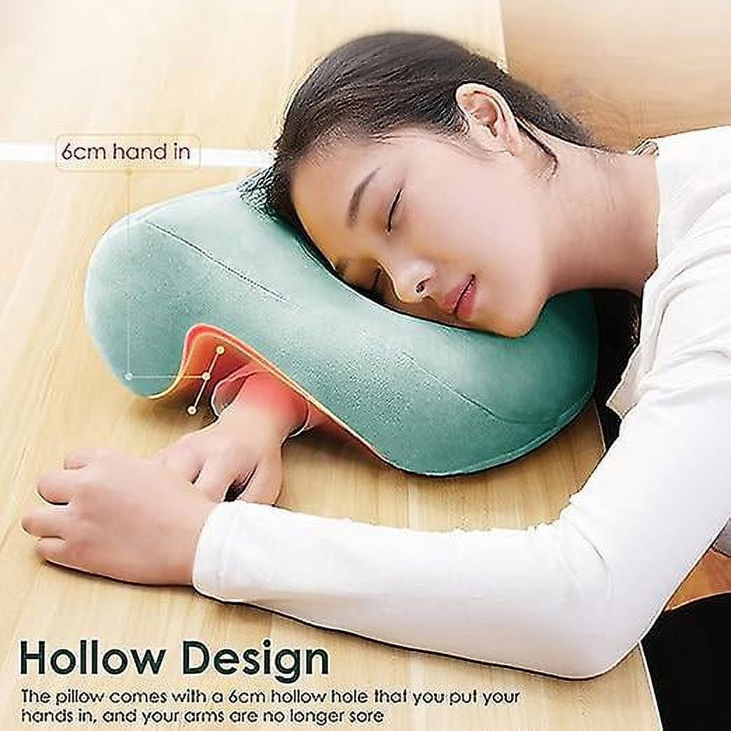 Face Down Pillow Comfortable Soft Sleeping Pillow With Arm Hole Donut Face Pillow Massage Head Cradle Facedown Desk Neck Support Pillow For Napping Walmart