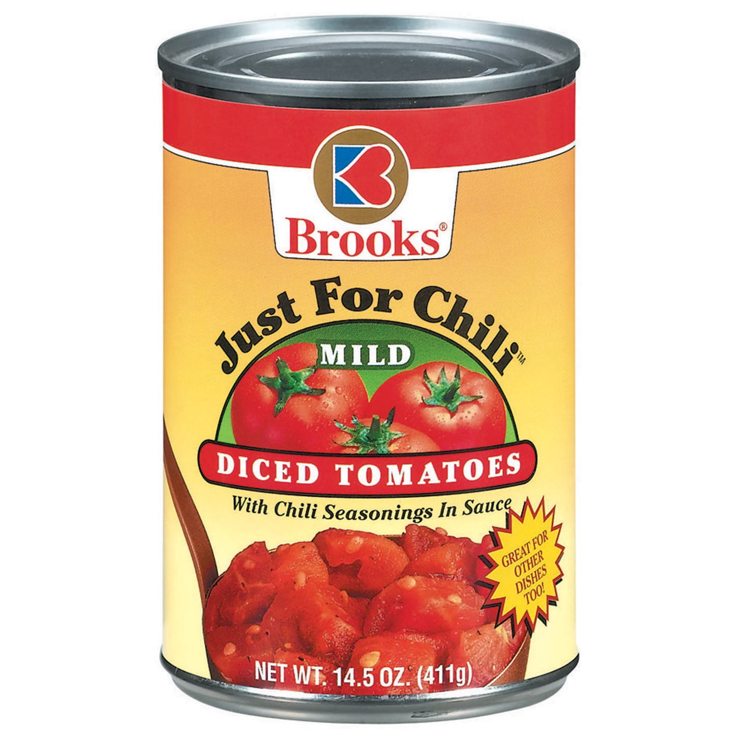 Brooks Just For Chili Mild Diced W/Chili Seasonings Tomatoes 14.5 Oz