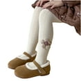 thumbnail image 2 of Posijego Little Girl Tights Floral Knit Warm Stockings Winter Warm Toddler Tights for Cold Weather 2-12 Years, 2 of 7
