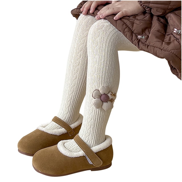 LSLJS Collants d'Hiver Élastiques Chauds pour Filles, Bas et Pantalon pour Enfants (2-12 Ans), Collants pour Filles