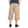thumbnail image 5 of FEDTOSING Men's 3/4 Long Capri Shorts Casual Elastic Waist Cotton Relaxed Fit Cargo Shorts Black, 5 of 6