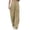 Khaki, variant on Loose Wide Leg Work Pants, Trendy Casual Long Pants, Multi Pocket Design, Comfortable Stretch Fabric, For Office Daily Wear, Versatile Business Casual, Stylish Work Bottoms, Modern Fashion Bottoms