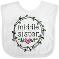 thumbnail image 3 of Inktastic Middle Sister Leaves, Circle, Heart Girls Baby Bib, 3 of 4