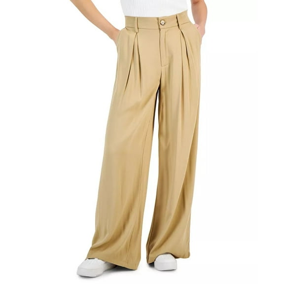 Women's Pleat-Front Wide-Leg Soft Pants Color: Hammock Size: XS
