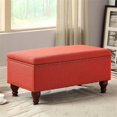 thumbnail image 2 of HomePop Rectangle Traditional Fabric Storage Bench with Nailhead Trim, Red (Set of 1), 2 of 9