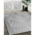 thumbnail image 3 of Ahgly Company Machine Washable Indoor Rectangle Transitional Platinum Silver Gray Area Rugs, 4' x 6', 3 of 7