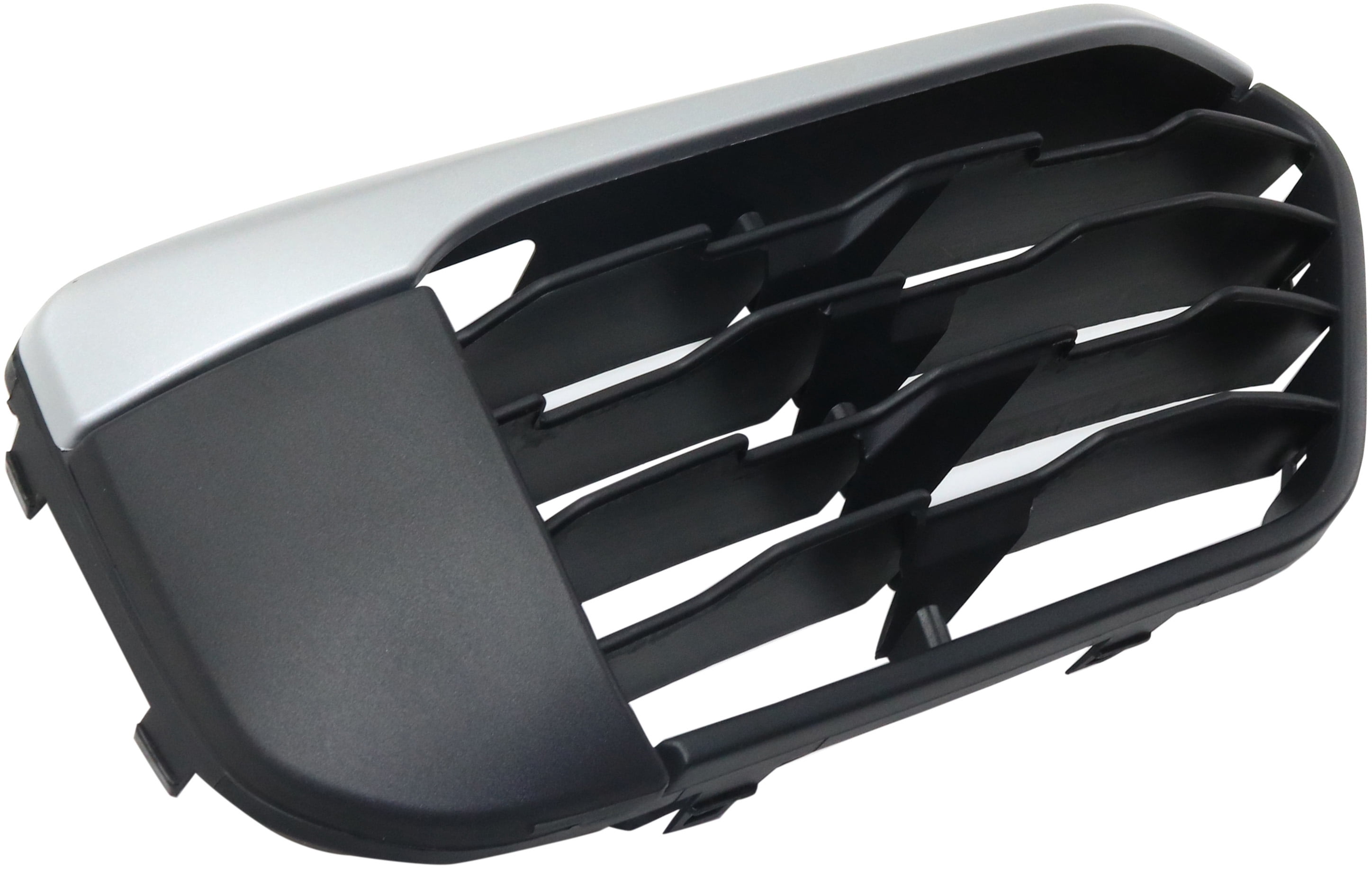 Bumper Grille Compatible With 2016-2019 BMW X1 Front, Right Passenger Side, Outer Textured Black