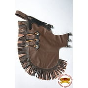 Hilason Hand Picked Bull Riding Chinks Chaps Pro Rodeo Bronc Genuine Leather