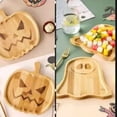 thumbnail image 7 of Halloween Cookie Plate, Halloween Wooden Pumpkin Ghost Tray Plate, 7 of 7