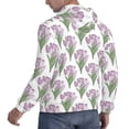 thumbnail image 6 of Naloa Tulips Flowers Men's Casual Hooded Collar Drawstring Hoodies Pullover Sweatshirts Casual Long Sleeve Shirts-Medium, 6 of 7