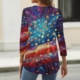 thumbnail image 5 of 4th of July Shirts for Women Plus Size 3/4 Sleeve Tshirts Loose American Flag Print Pullover Independence Day Patriotic Tops USA 250th Anniversary Celebration Party Crew Neck Blouses Dark Blue 3XL, 5 of 5