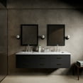 thumbnail image 2 of Castor 72 in W Black Double Bath Vanity, Cultured Marble Top, and Faucet Set, 2 of 10