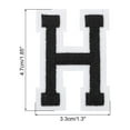 thumbnail image 2 of Parches de letras H de Uxcell, letras H de planchar en negro, parches bordados de letras H para ropa, paquete de 9, 2 of 7