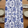 thumbnail image 5 of Blue Spring Floral 90 Inch Table Runner, Summer Farmhouse Flowers Botanical Farmhouse Dresser Scarf Cotton & Linen Tablerunner for Dining/Kitchen Island/Holiday Party Décor 13" x 90", 5 of 9