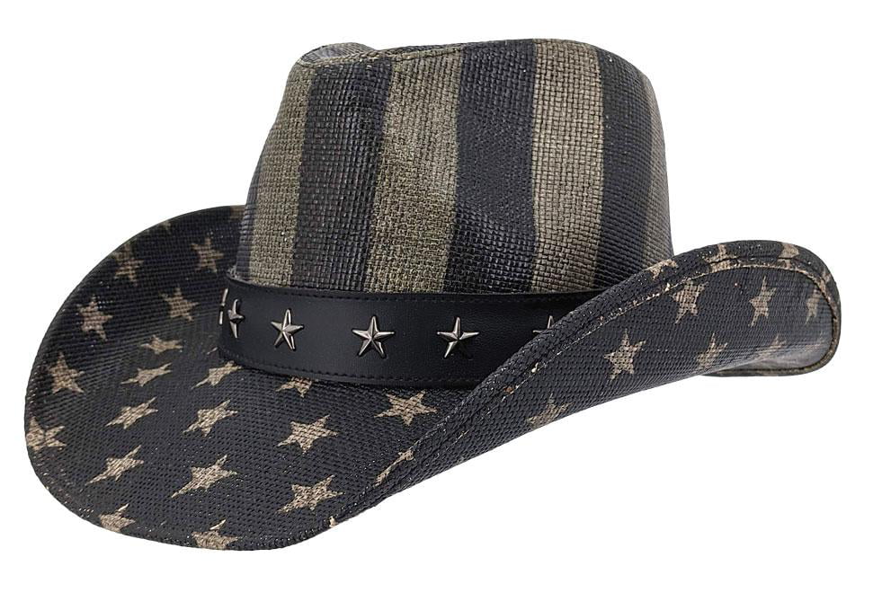 Kenny K Western Cowboy Hat USA Flag Patriotic Stars & Stripes 4th of July & Year Round ST10 Multiple Styles Toyo Straw 