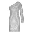thumbnail image 4 of Njagoc3 Womens Short Sleeve Bodycon Midi Dress, Metallic Gold, Party Night & Club Attire, 4 of 6