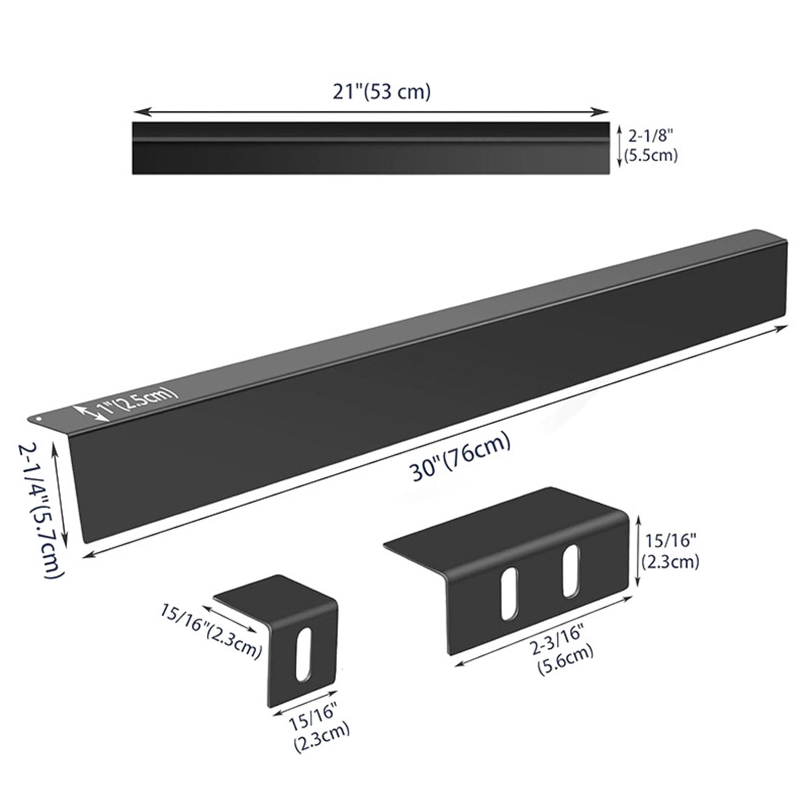 RUISINERY Slide-in Ranges Rear Filler Kits 30inch Trim Between Stove and Backsplash Universally for Stove Gaps Black/Silve