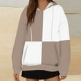 thumbnail image 2 of Timegard Plus Size Tops for Women Sweatshirt Hoodies Color Block Fall Casual Loose Pullover with Pockets, 2 of 5