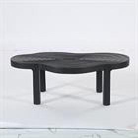 Demi Bonn 45" Coffee Table, Modern Irregular Center Table with Thick Tabletop for Home Living Room, Office, Black
