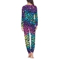 thumbnail image 3 of Suhoaziia Nightwear for Women Plus Size Comfortable Pajamas Top and Pants Size 5XL,Fashion Skin Friendly 2-Pack Suit with Pocket Holiday Colorful Leopard Print PJ's Set, 3 of 4
