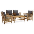 thumbnail image 1 of vidaXL 5 Piece Garden Lounge Set with Cushions Solid Acacia Wood, 1 of 10
