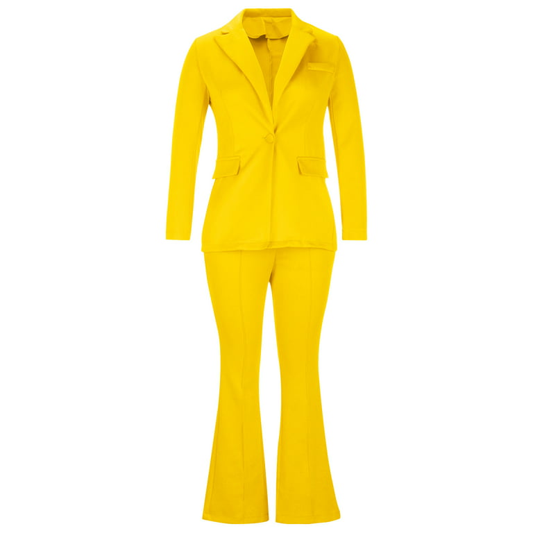 Formal Ladies Yellow Blazer Women Business Suits Pant and Jacket Sets Work  Wear Office Pantsuits OL Styles - AliExpress