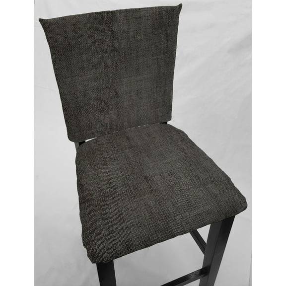 Faux Burlap Dining Room Chair Back Covers or Seat Covers by Penny's Needful Things (Both Chair Back & Seat Cover) (16 W x 14 H CHAIR BACK) (Black/Gray)