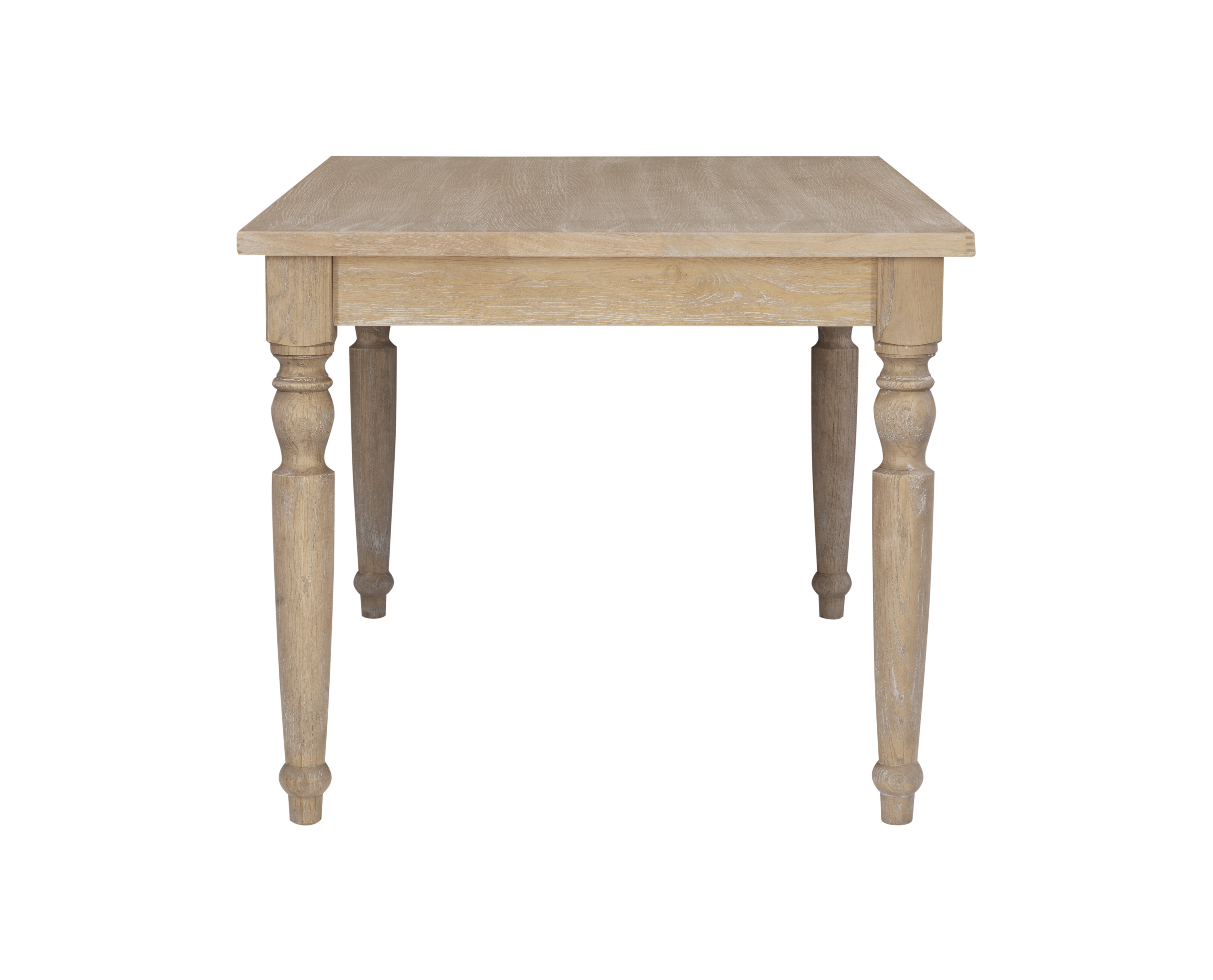 Saltoro Sherpi Transitional Wooden Rectangular Table with Turned Legs,Light Brown