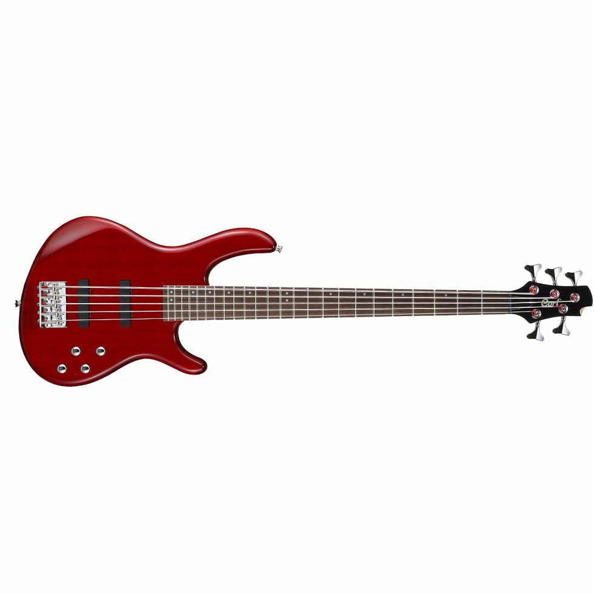 Cort Guitars  Action 5 String Bass Guitar, Trans Red
