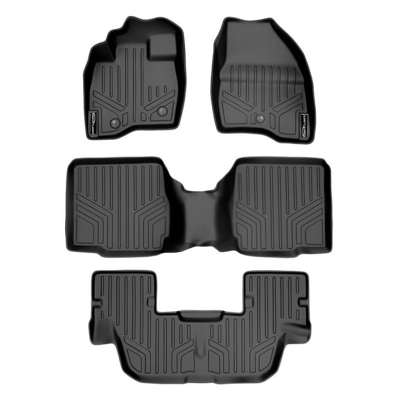 SMARTLINER 3 Rows Custom Fit Floor Liners Compatible with 2011 - 2014 Ford Explorer 7 Passenger (Gasoline | Fits bucket seats with center console)