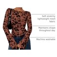 thumbnail image 4 of Top PRETTYGARDEN para Mujer Manga Larga Malla Floral Marrón M, 4 of 9