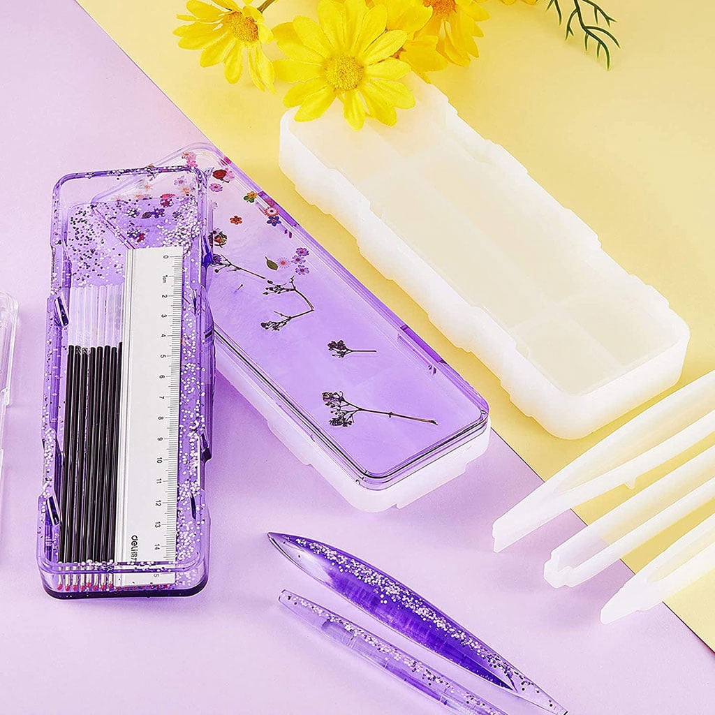WINDLAND Pen Molds for Resin Casting, Cylinder Shape Silicone Epoxy Mold Black Ballpoint Refill for DIY Pen Crafts 3 Styles